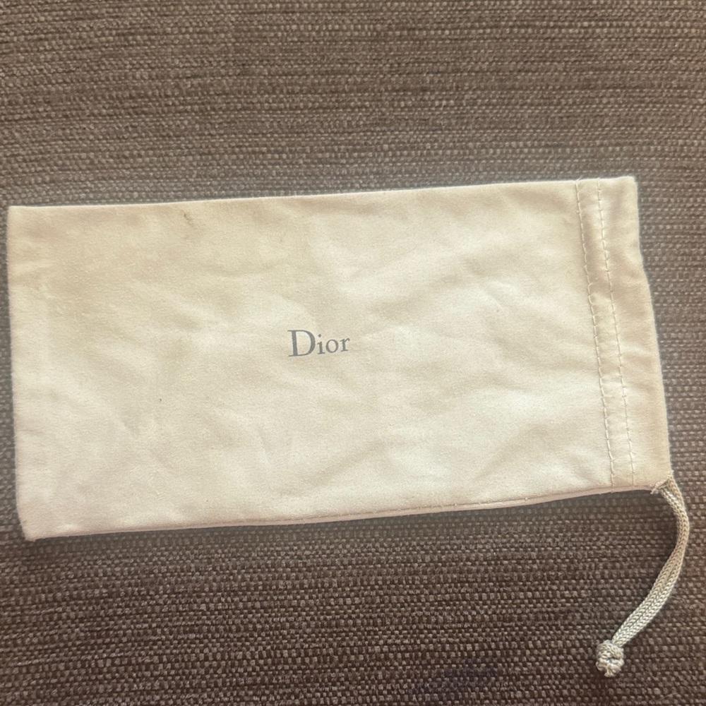 Dior Beige Drawstring sunglasses Pouch